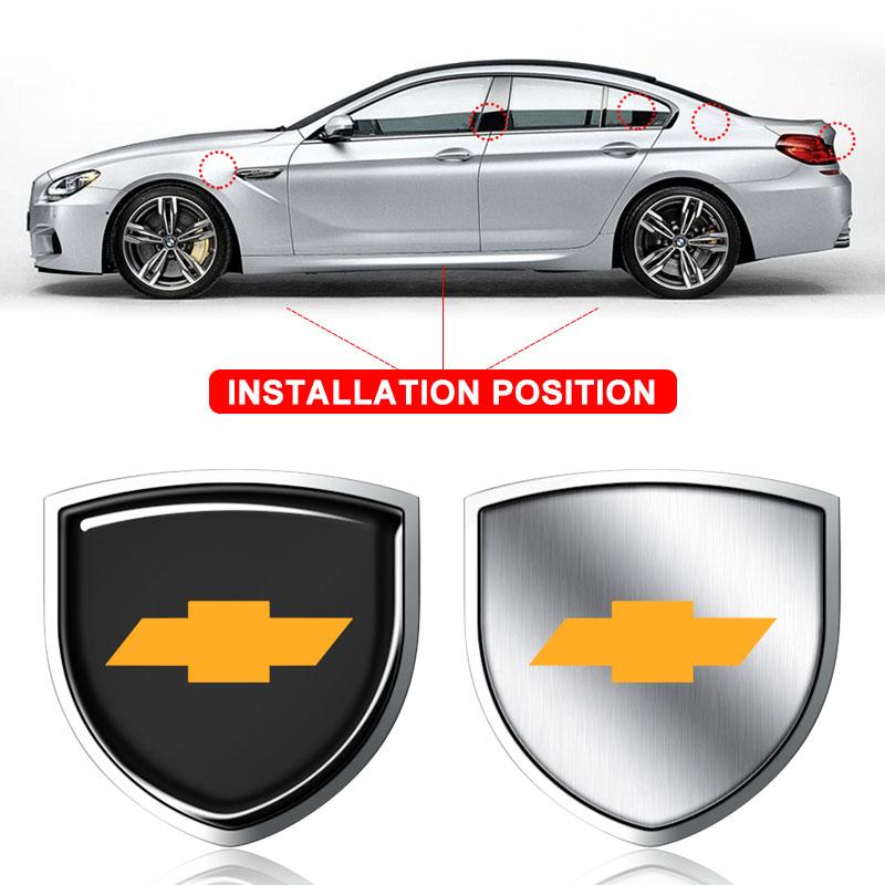 1Pcs 3D Metal Auto Door Shield Emblem Car Body Badge Sticker Styling For Chevrolet Cruze Equinox Captiva Trax Malibu Tahoe Impala Sonic