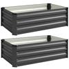 Raised garden bed, herb garden, weatherproof, open bottom, 100 x 60 x 30 cm, dark gray