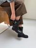 British retro western cowboy boots women's new color matching medium boots knight martin boots