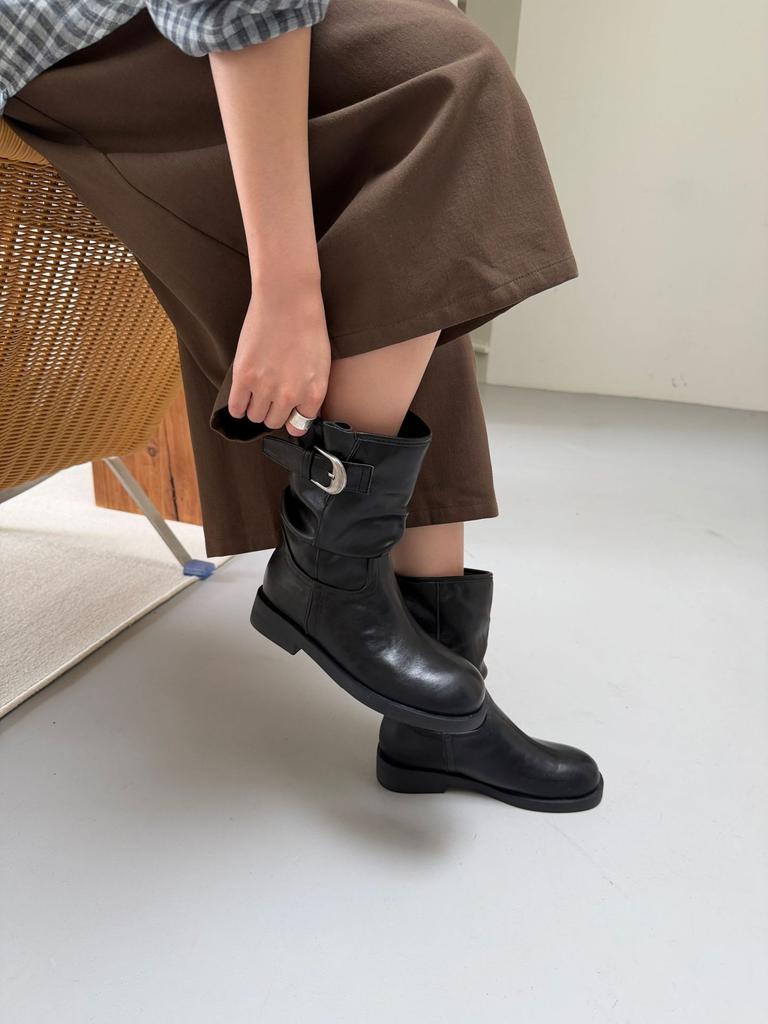 British retro western cowboy boots women's new color matching medium boots knight martin boots