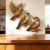 3 Pcs Wooden Sparrow Wall Art Rustic 2D Flying Birds Wall Hanging Decor for Living Room Bedroom Nursery Kids Room Farmhouse