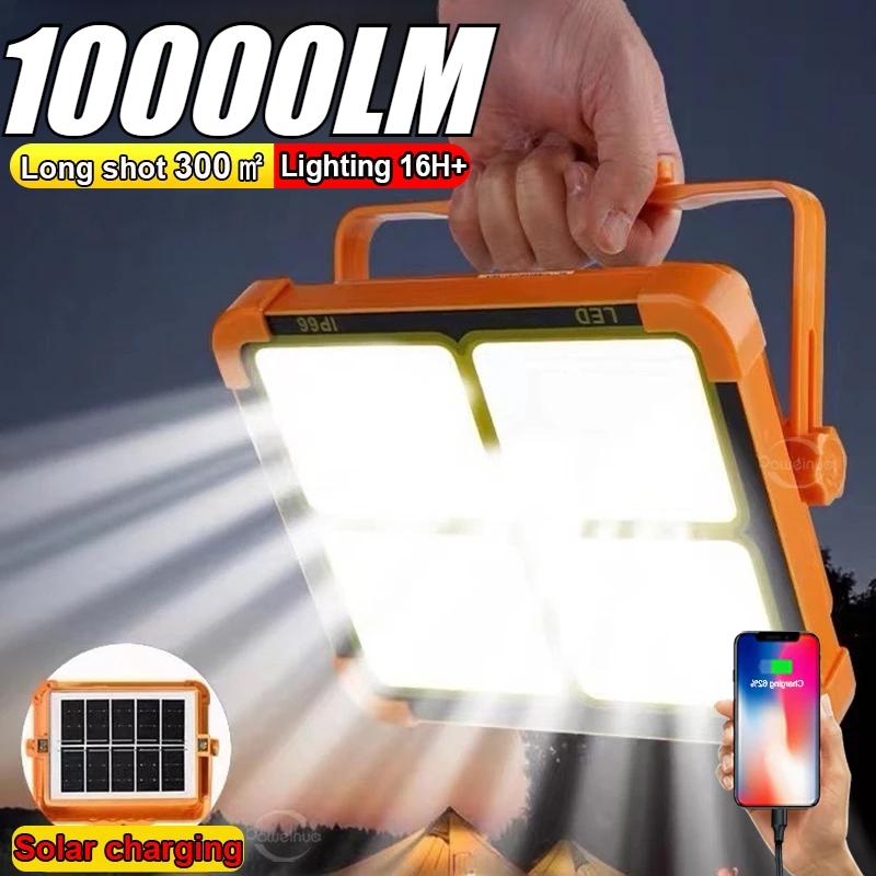 10000LM Solar Wiederaufladbare Campinglaterne Powerbank LED Zeltlicht Starker Magnet Taschenlampe Reparatur Notlampe