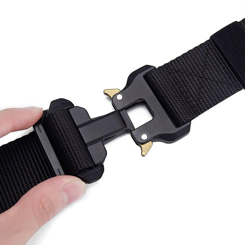 1pc Men's Belt Outdoor Tactical Belt Multi-Function Buckle Nylon Belt High Quality Alloy Buckle Belt Sports Canvas Neutral Belts