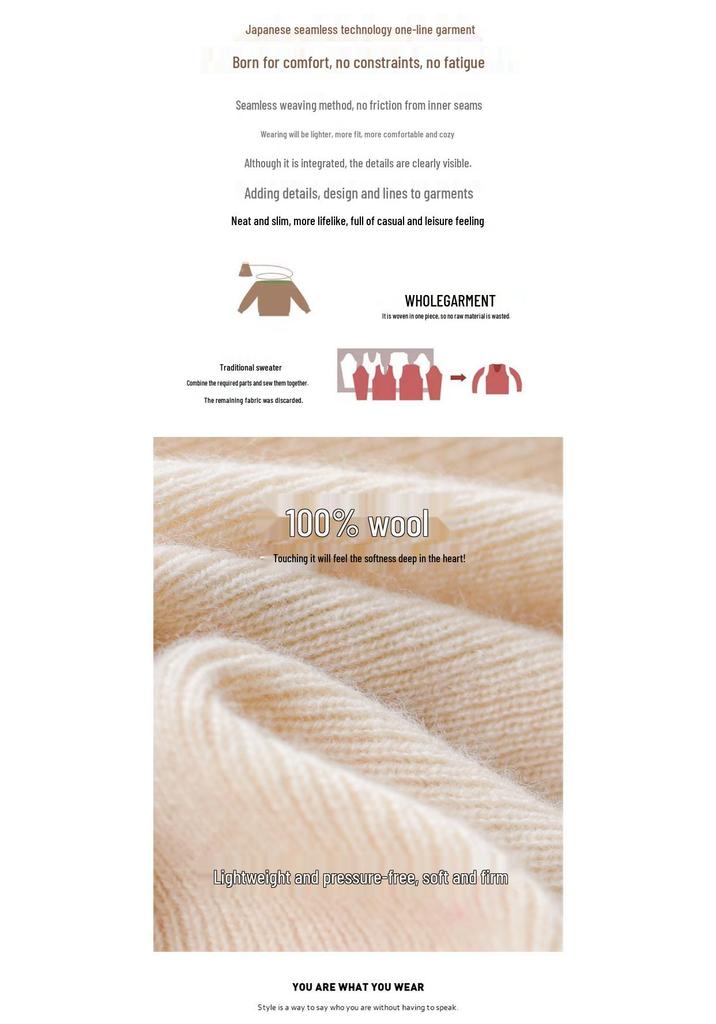 Women's Autumn & Winter Half-High Neck Wool Sweater - Tight-Fitting Australian Wool Pullover Knitwear Base Layer