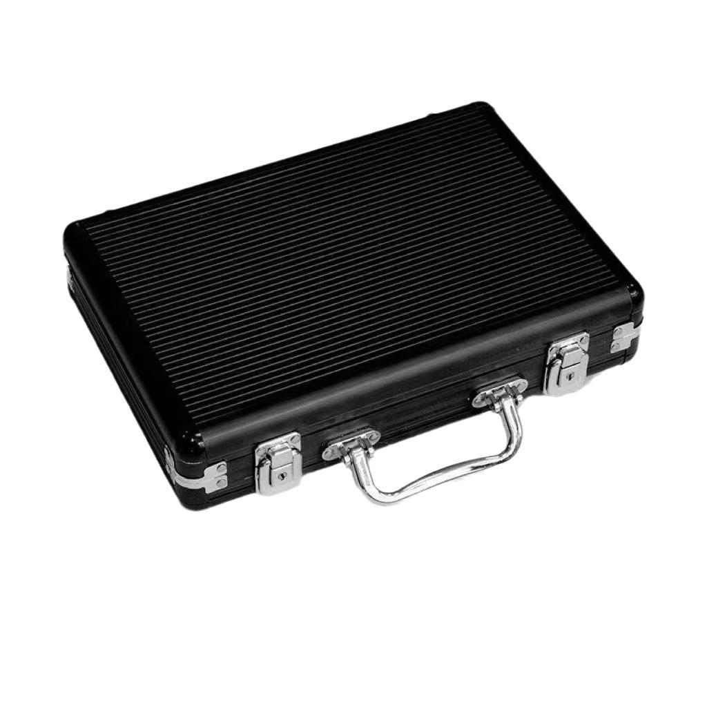 Portable Aluminum Alloy Black Poker & Dice Storage Box