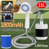 Outdoor Shower Pump with Hose Bucket Camping Shower Kit Rechargeable Handheld Water Pump for Camping Hiking Beach Car Washing