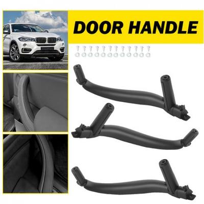 3PCS Right Rear Left Interior Door Handle Trim for BMW X5 F15 2014-2018 Black