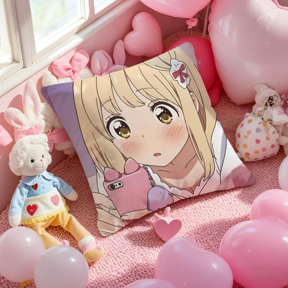 Asagao to Kase-san Cushion Cover Pattern Printed Pillowcase for Living Room Sofa Cushion Cover & Bedroom Decor