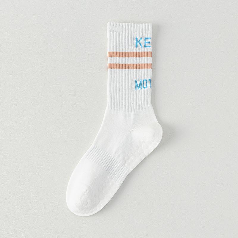 

Носки для йоги, Женские носки из чистого хлопка до середины икры для весны и лета, Профессиональные силиконовые противоскользящие длинные носки, Фитнес, Танцы, Носки для спорта Пилатес 1 pair белый