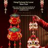 Pack of 2 Easy to Install Festival Decorations for Chinese New Year Velvety Cotton Materials Multiple Scene Hanging Ornament