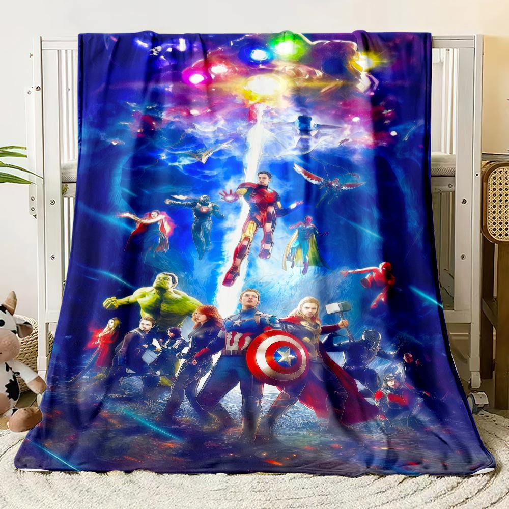 Marvel Flannel thin Blanket Bedroom Living Room Sofa Blanket Student Nap Office Nap Camping Trip Girlfriend Gift