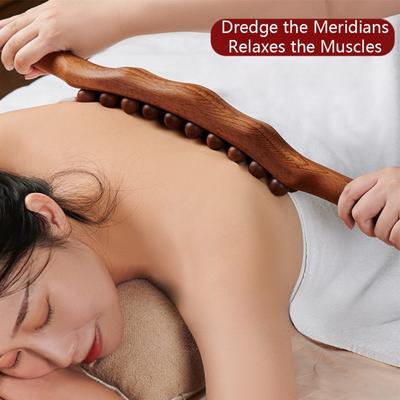 Guasha Wood Massage Roller Stick,20/31 Beads Universal  Gua Sha Tools for Neck Waist Leg,Scraping Lymphatic Drainage Massager