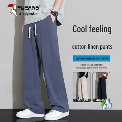 Men's Summer Lightweight Cool Cotton Linen Casual Pants