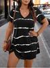 2026 Spring/Summer Women's Elegant Plus Size Short-Sleeved Printed Dress – European and American Fashion