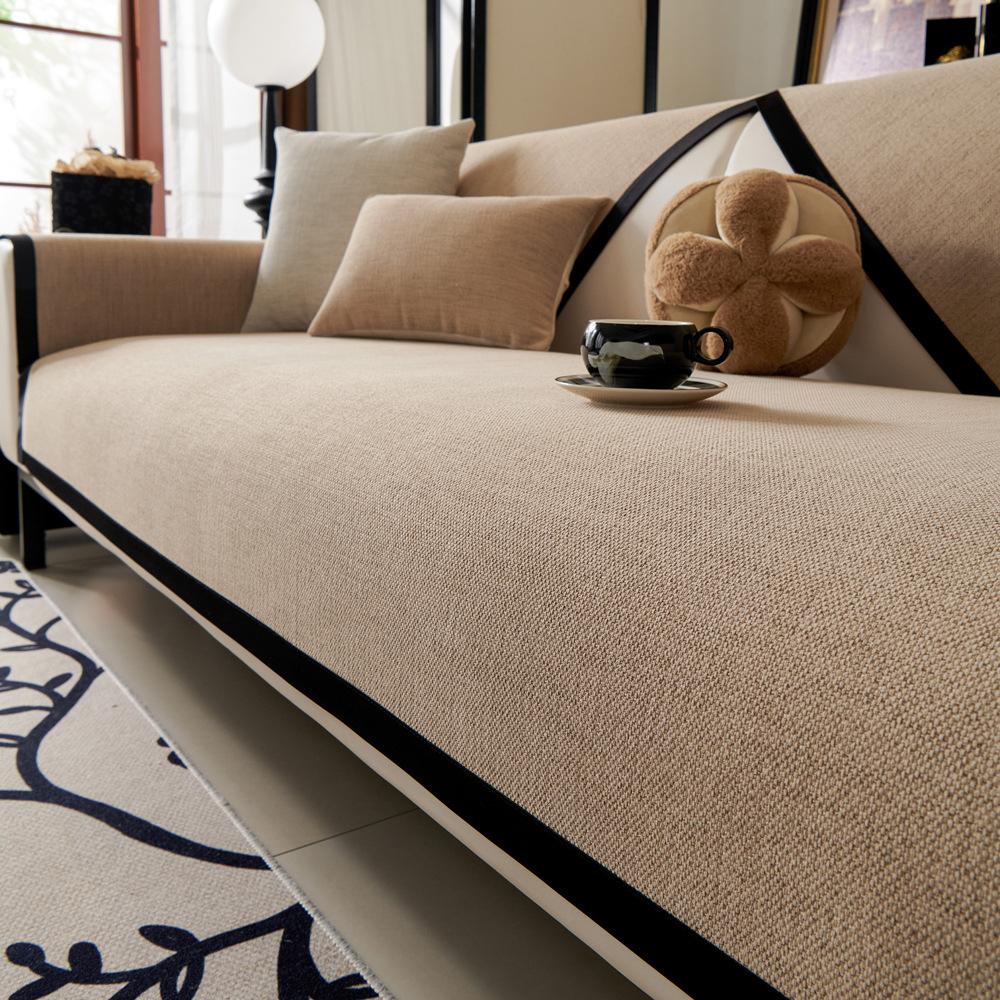 

Medieval Cotton And Linen Sofa Cushion New Four-Season Universal Non-Slip Leather Sofa Cover, High-Grade Seat Cushion Cover 70*70cm