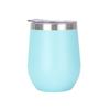 Custom 12oz Stainless Steel Double Layer Eggshell Insulated Vacuum Thermos Coffee Cup Outdoor Mini Egg Shaped Cup Mug with Lid