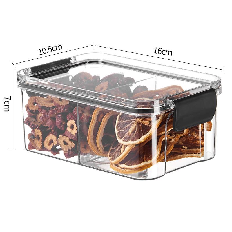 Floral Square Tea Box 460ml with Four Airtight Food-Grade Plastic Compartments