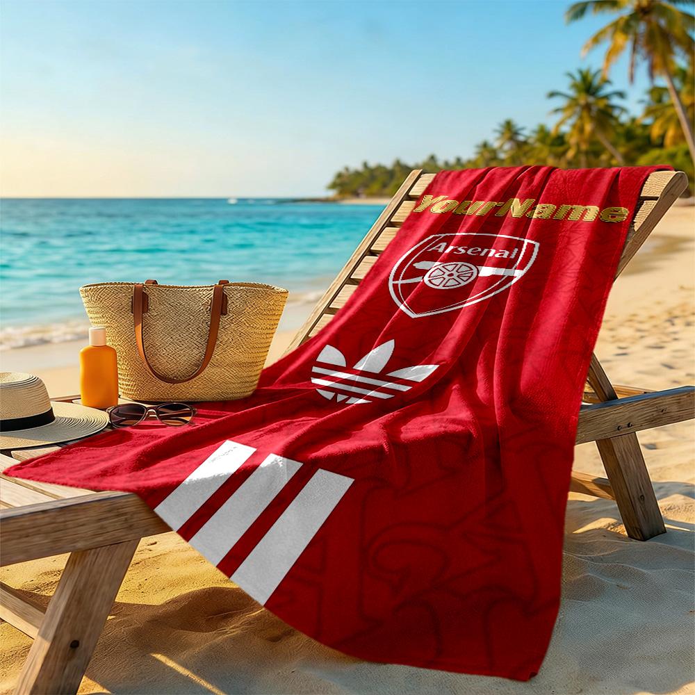 Arsenal Personalized Text Beach Towel High Absorbency & Quick-Dry Ideal for Travel Outdoor Swim Pool Yoga Surf Camping Hiking Gym Gift Holiday