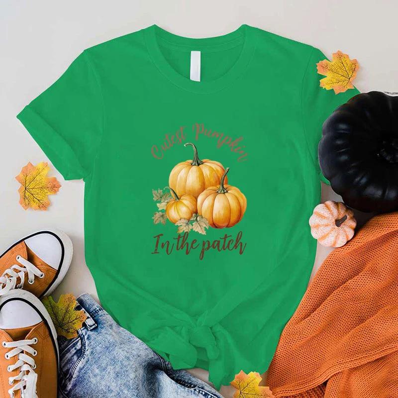 Horké Podzimní Nejroztomilejší Dýně Na Políčku Grafická Trička s Krátkým Rukávem Pro Ženy Muže Košile Volné Tričko Ležérní Letní Trička