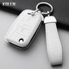 Leather Car Key Case Cover Shell For Vw Volkswagen Golf 7 Mk7 Tiguan Mk2 For Seat Ateca Leon Fr 2 Ibiza For Skoda Octavia Fob