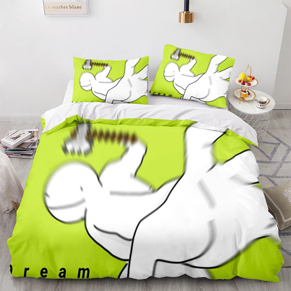New Georgenotfound Merch Ranboo Dream Bedding Set Boys Girls Twin Queen Size Duvet Cover Pillowcase Bed Kids Adult Hometextiles EU Single(135*200cm)3pcs