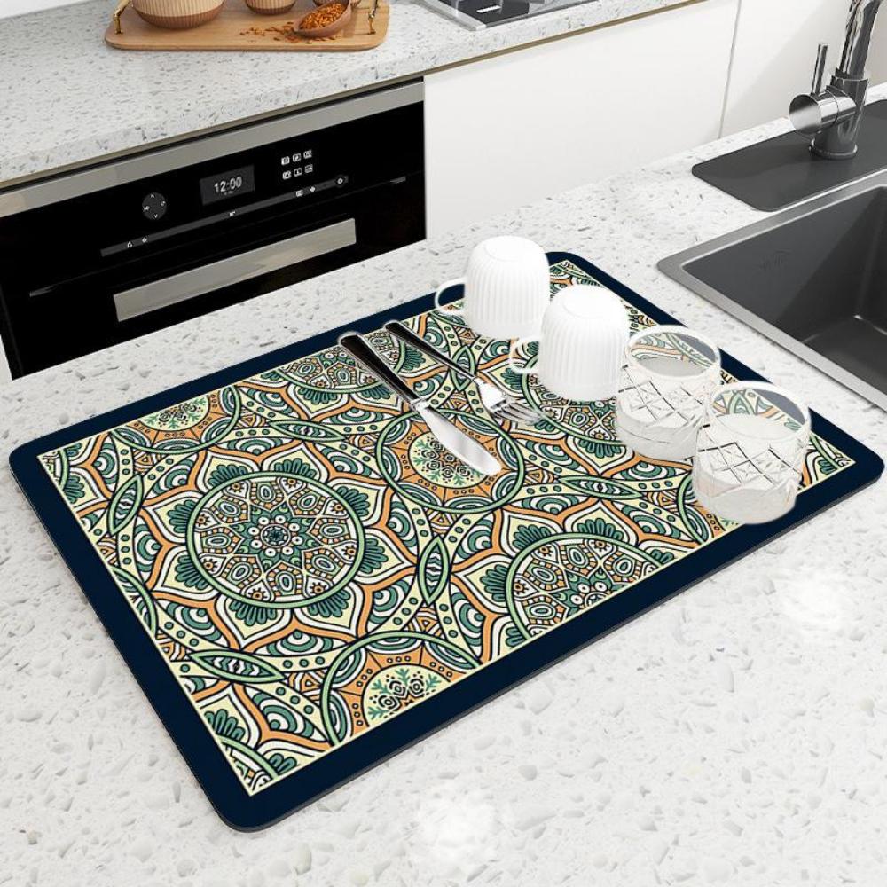 

Модернизация напольного коврика из диатомовой грязи, кухонный дренажный коврик Nappapi, коврик для сушки посуды, купер, впитывающий коврик, теплоизоляционный напольный коврик