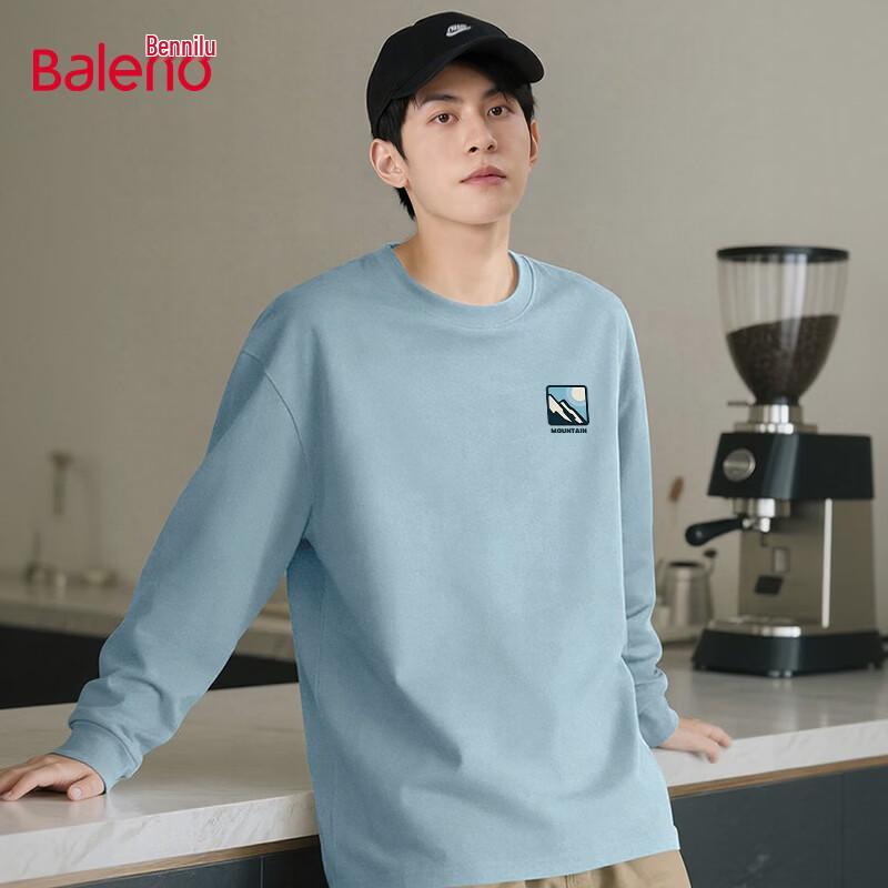 Baleno Men s Heavyweight Cotton Relaxed Fit Long-Sleeve T-Shirt L