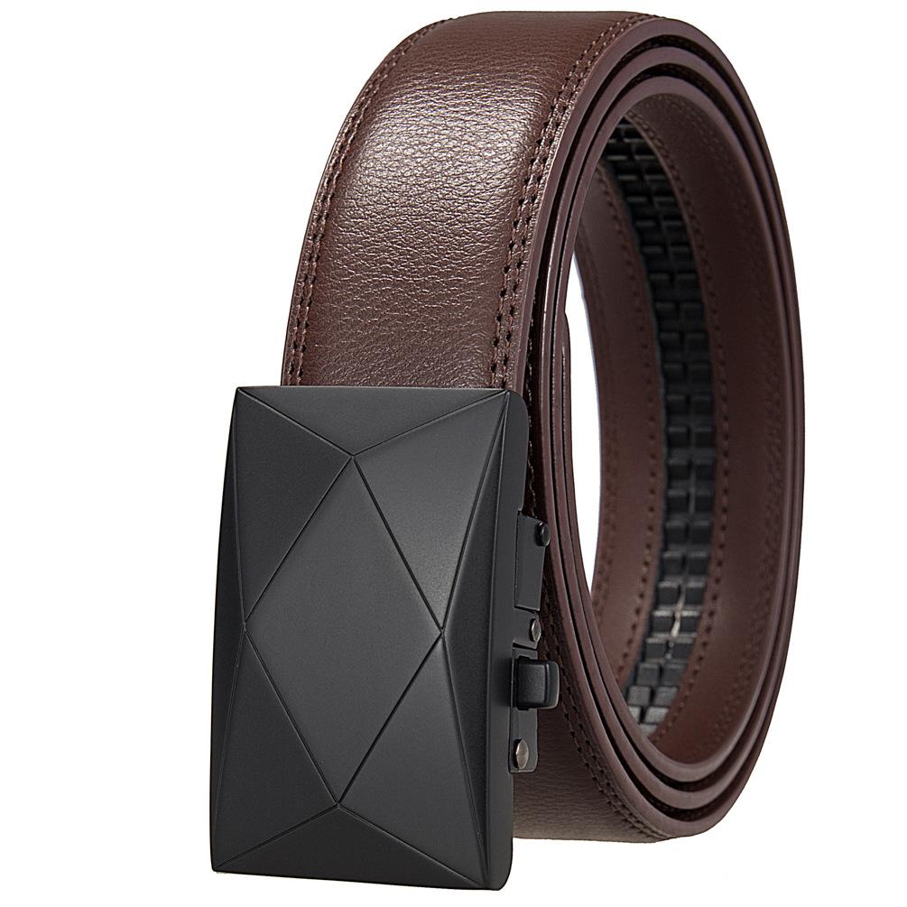 1Pcs Prismatic Men'S Belt Korean Version Tide Automatic Buckle Men'S Cowhide Belt Fashion Belt Ly36-1339-1