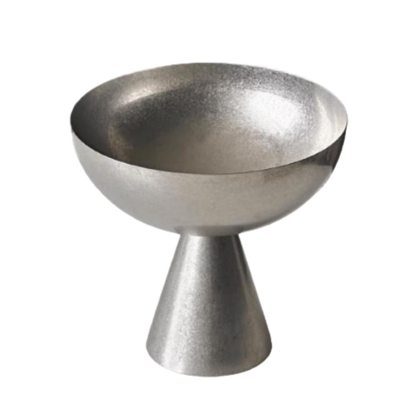 BRStainless Steel High-legged Dessert Cup Dessert Tray Silver Ice Cream Bowl Pudding Bowl Tableware Fruit Tray Kitchen ContainerEY