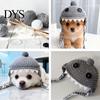 Pet Photography Props Funny Shark Cat Hat, Crocheted Hat with Braided Comfortable Festival Outfit Straps, Soft Cute Knitted for Cats Small Dogs