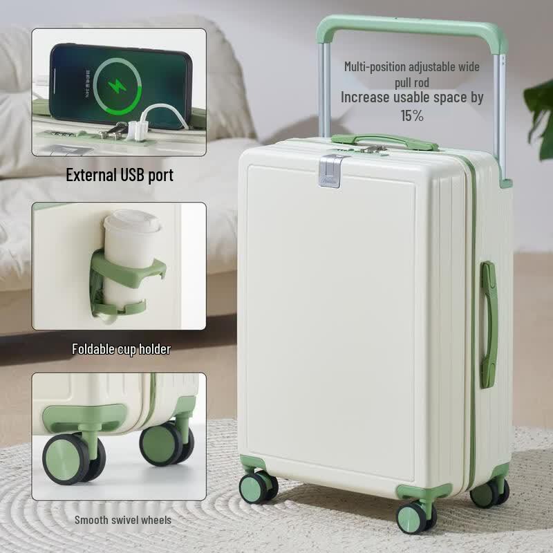 JOURHEY SHI Multi-functional Silent Spinner Luggage with Wide Handle