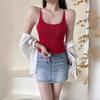 Spring/summer New Spice Girl Pure Color with Breast Pad Beautiful Back Halter Outside Wear Inside with A Base Comfortable Sleeveless Slim Vest Woman