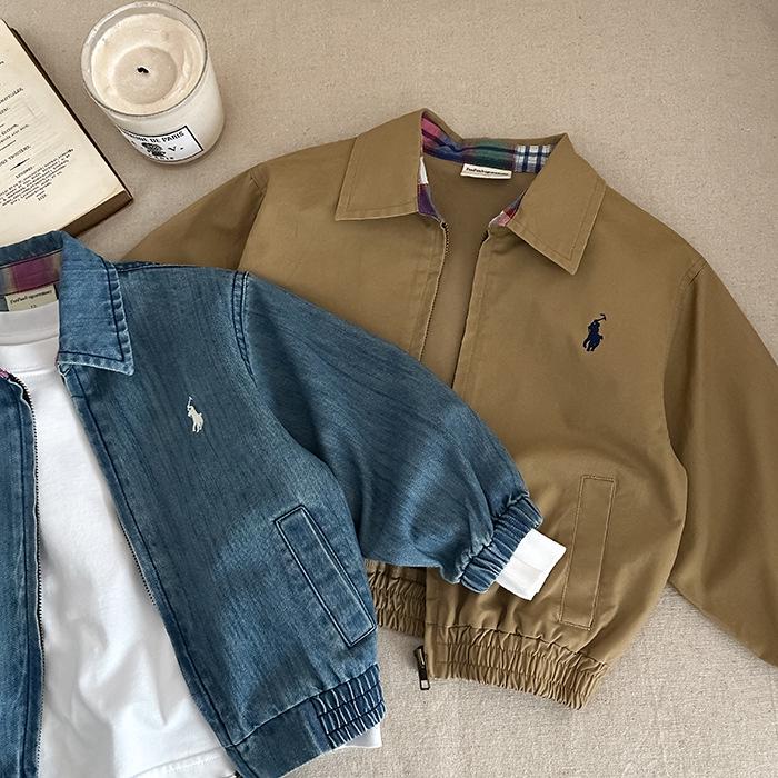 2025 Trendy Kids' Denim Cardigan Jacket – Solid Colors for Boys & Girls, Spring/Autumn Fashion