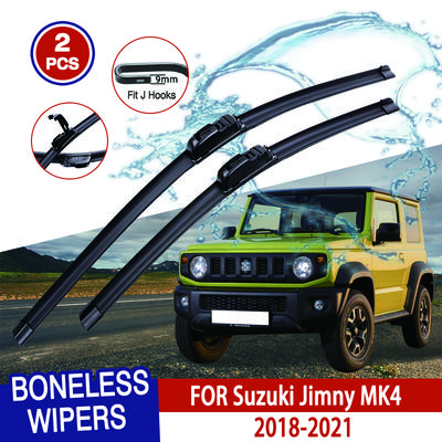 For Suzuki Jimny MK4  2018-2021 Car Windshield Wiper U-type Soft Rubber Frameless Bracketless Car Wipers 16"+16"
