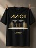Avicii Levels Gold Logo Lettering Above A Cinematic Doorway Graphic Minimal Electronic Dance Music Unisex All TShirt