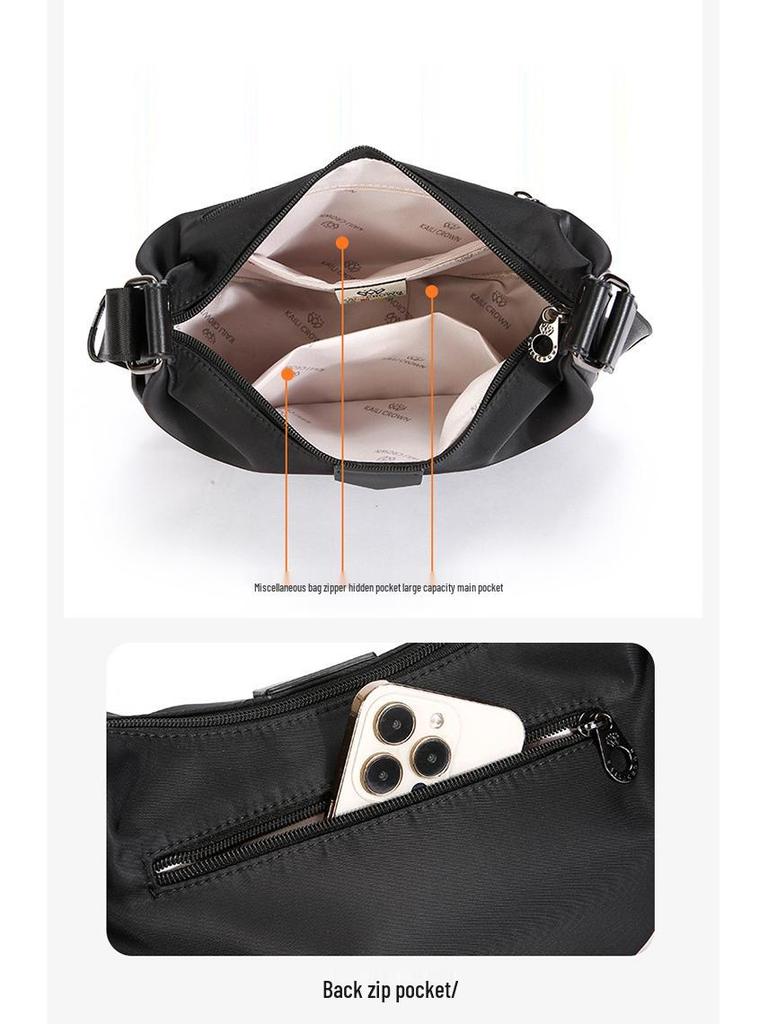 2025 Minimalist Retro Dumpling Large-Capacity Nylon Crossbody Shoulder Bag for Women