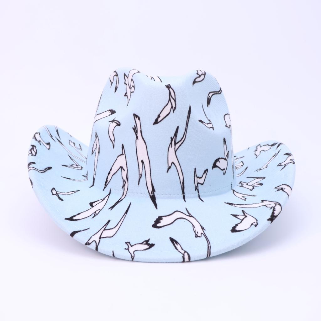 Versatile Graffiti Top Hat Western Cowboy Hat Men'S And Women'S Peach Top Jazz Hat