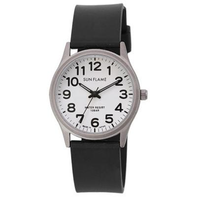 J-AXIS Unisex MJG-X10-W (SUNFLAME Quartz Unisex Sun Flame) Round Watch Black Alloy Analog