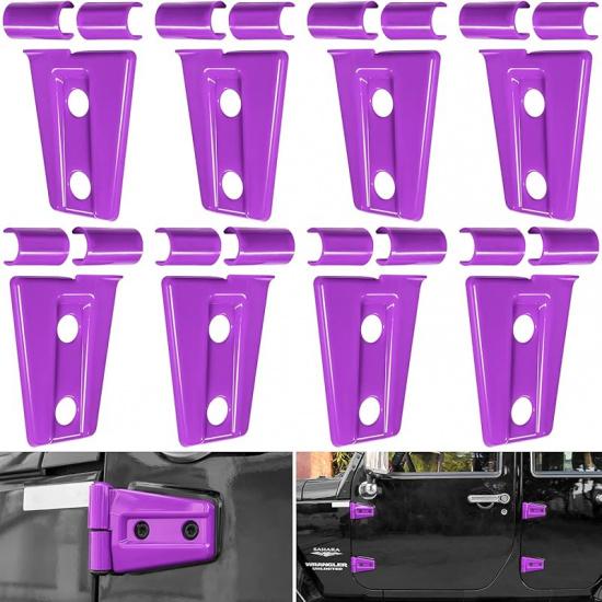 Door Hinge Cover Trim Exterior Accessories For Jeep Wrangler JK JKU Sport Rubicon Sahara X Unlimited 2-Door & 4-Door 2007-2018 (Black 8PCS)