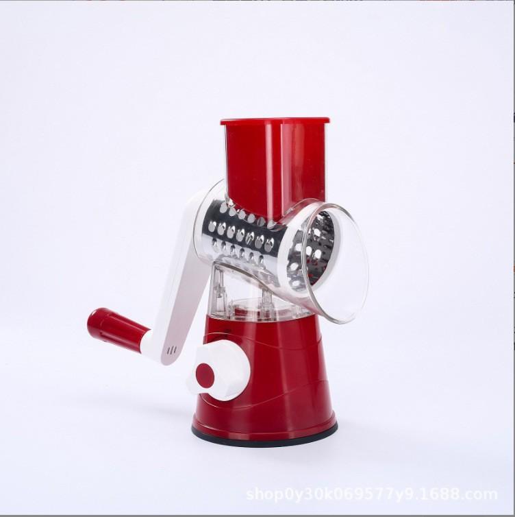 3-in-1 Handkurbel-Trommel-Gemüseschneider | Hobel & Reibe mit Kartoffelklingen - Küchenhelfer für mühelose Lebensmittelzubereitung