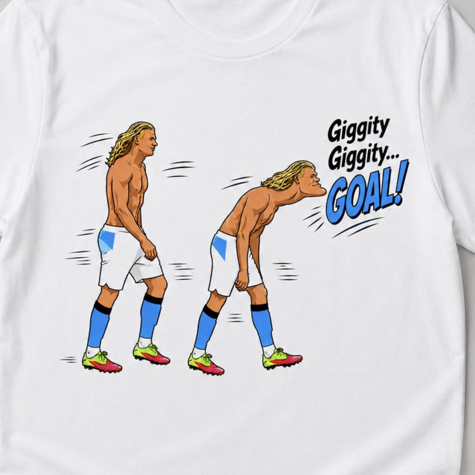 Haaland Norway Graphic Tee, Funny Soccer Walking Viral Meme Shirt S