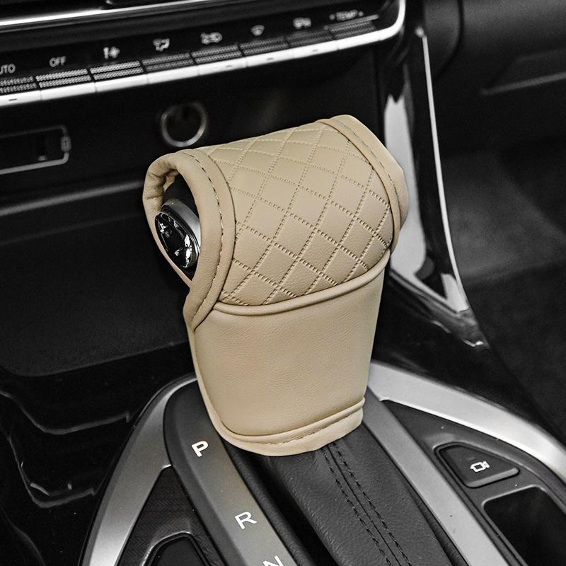 1 Pieza Cuero PU Antideslizante a Prueba de Polvo Protector de Pomo de Palanca de Cambios Universal Cubierta de Palanca de Cambios de Coche Accesorios de Decoración Interior para Palanca de Cambios