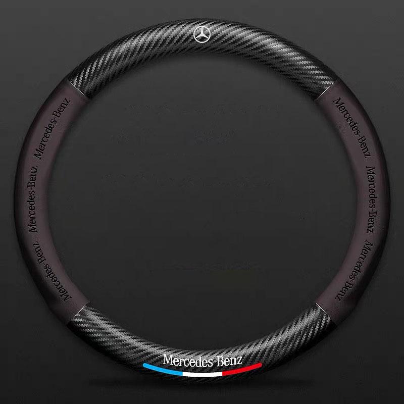 CRV1 Car Steering Wheel Cover Anti Slip Protection Cover For Mercedes Benz W203 W204 W205 W206 W212 CLK GLA B C E S Class Accessories