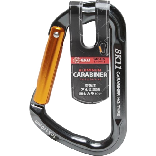 SK11 (SK11) Aluminum Carabiner HG Black 10ÁE10mm SAC-HG