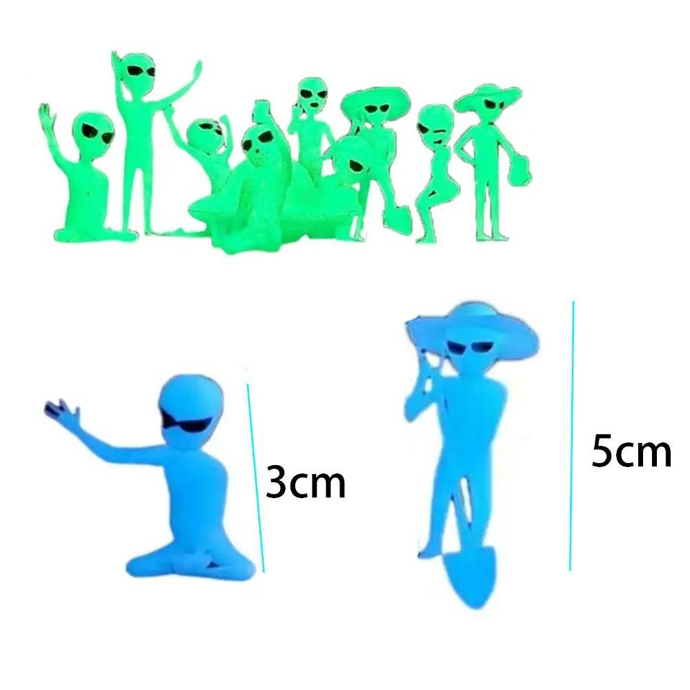 Luminous Alien Ornament UFO Plant Decoration Prop Figurine Set Alien Kit Decorative  Bedrooms