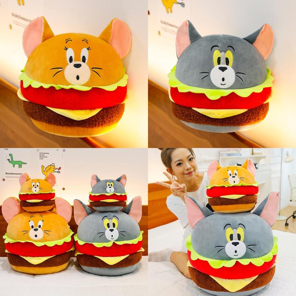 Tom Jerry And Giant Burger Plush Toy Creative Round Ball Kids Children Gift Doll