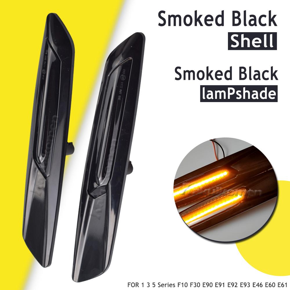 2pc Dynamic Amber 12V LED Side Marker Lights Turn Signal Lamp For BMW 1 3 5 Series F30 E90 E91 E92 E93 E46 E60 E61 BMW F10 Style