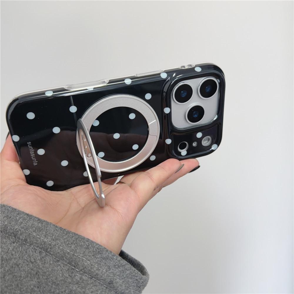 Polka Dot Rotating Stand Phone Case for iPhone 17Pro/16Promax/15/14
