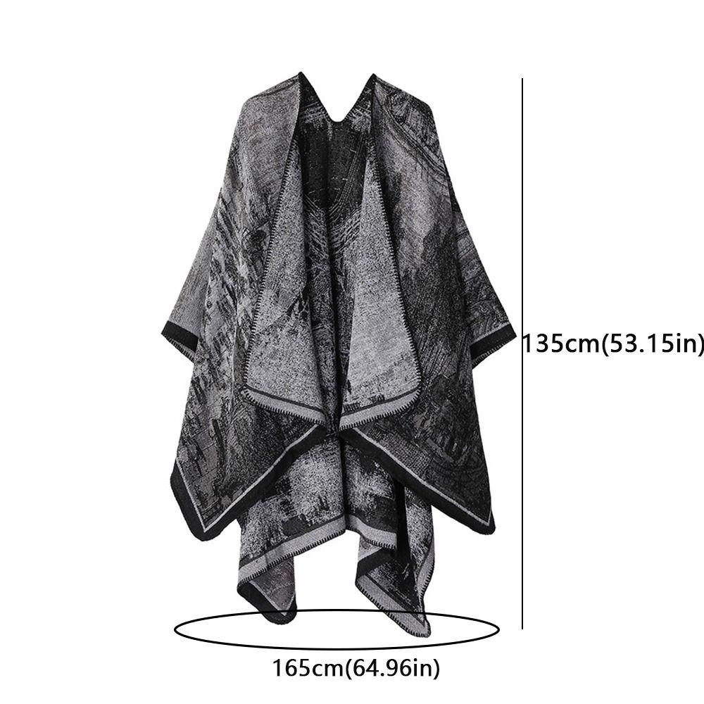 Sciarpa Calda Invernale Elegante di Lusso in Pile Spesso Cape Sciarpa in Cashmere per Esterno Sciarpe Avvolgenti Peluche Vintage per Abiti da Sera