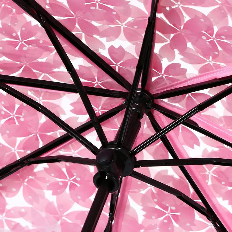 Creative Hand Movement Transparent Male Female Umbrella Cherry Blossom Style Personalized Couple Student Clear Beach Umbrella